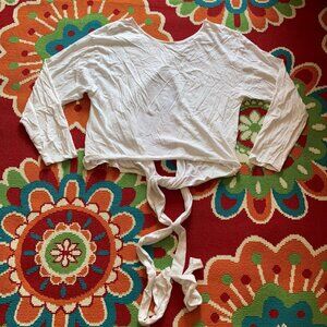 Zara Basics Open Tie Back Shirt